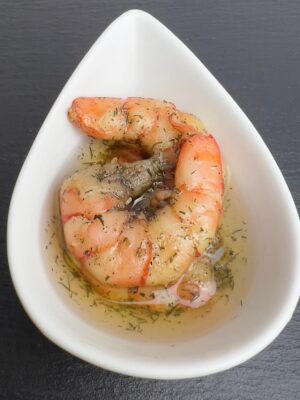 Shrimps in Knoblauch-Kräuter-Öl
